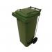 2Work Wheelie Bin Refuse 120 Litre 2 Wheel Pedal Green 2W10905 2W10905