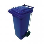 2Work Wheelie Bin Refuse 80 Litre 2 Wheel Pedal Operated Blue 2W10909 2W10909