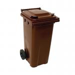 2Work Wheelie Bin 120 Litre Brown 2W10914 2W10914