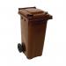 2Work Wheelie Bin 120 Litre Brown 2W10914 2W10914
