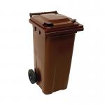 2Work Wheelie Bin 140 Litre Brown 2W10915 2W10915