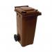 2Work Wheelie Bin 140 Litre Brown 2W10915 2W10915