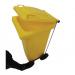 2Work Wheelie Bin Refuse 80 Litre 2 Wheel Pedal Yellow 2W10921 2W10921