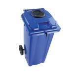 2Work Wheelie Bin 120 Litre with Bottle Bank and Lock Blue 2W10923 2W10923