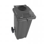 2Work Wheelie Bin 140 Litre with Bottle Bank and Lock Grey 2W10926 2W10926