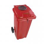 2Work Wheelie Bin 140 Litre with Bottle Bank Aperture and Lock 2W10929 2W10929