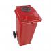 2Work Wheelie Bin 140 Litre with Bottle Bank Aperture and Lock 2W10929 2W10929
