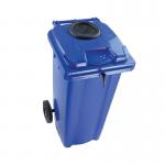 2Work Wheelie Bin 240 Litre with Bottle Bank and Lock Blue 2W10931 2W10931