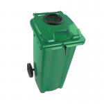 2Work Wheelie Bin 240 Litre with Bottle Bank and Lock Green 2W10932 2W10932