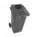 2Work Wheelie Bin 360 Litre with Bottle Bank and Lock Grey 2W10934 2W10934