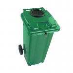 2Work Wheelie Bin 360 Litre with Bottle Bank and Lock Green 2W10936 2W10936