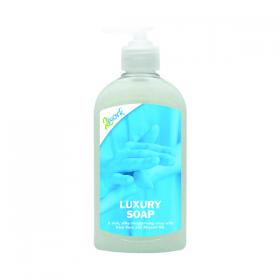 2Work Luxury Pearl Hand Soap Aloe Vera/Almond Oil 300ml (Pack of 6) 2W22905 2W22905