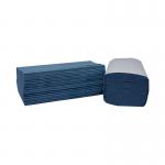 2Work I-Fold Hand Towels 1-Ply Blue 190x250mm Sheets (Pack of 3600) 2W70104 2W70104