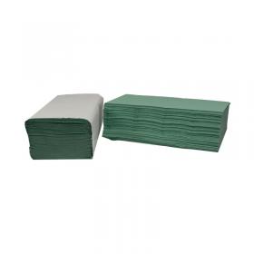 2Work 1-Ply V-Fold Hand Towels Green 12 x 300 Sheets (Pack of 3600) 2W70105 2W70105