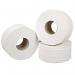 2Work Mini Jumbo Toilet Roll 2-Ply White 92mmx200m Core 76mm (Pack of 12) 2W70323 2W70323