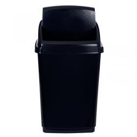 2Work Swing Top Bin 50 Litre Black 2W810012 2W810012