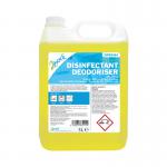 2Work Bactericidal Cleaner Disinfectant Deodoriser Lemon 5 Litre 2W85444 2W85444