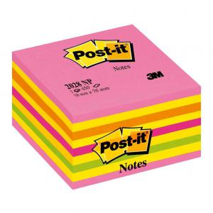 Post-it Note Cube Pad of 450 Sheets 76x76mm Neon Assorted Ref 2028NP