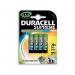 Duracell Rechargeable AAA Batteries Nimh Mn2400 Lr03 Ref Recr03Dur [Pack 4] 300386