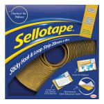 Sellotape Sticky Hook and Loop Strips 20mm x 6m 300795