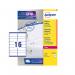 Avery Addressing Labels Laser Jam-free 16 per Sheet 99.1x33.9mm White Ref L7162-40 [640 Labels] 300971