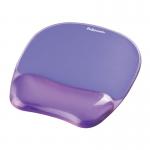 Fellowes Crystal Mouse Mat Pad With Wrist Rest Gel Purple Ref 91441 301311