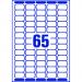 Avery Mini Address Labels Laser 65 per Sheet 38.1x21.2mm White Ref L7651-250 [16250 Labels] 301365