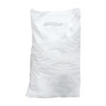 Carrier Bags Polythene Patch Handle 30 microns 381x457x76mm gusset White [Pack 500] 302246