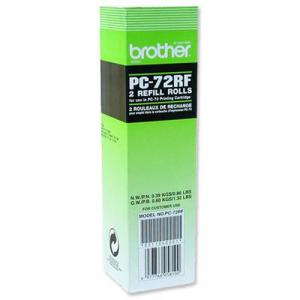 Brother Thermal Fax Ribbon Refill Page Life 144pp Black Ref PC72RF