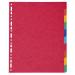 Europa Heavy-duty Subject Dividers 10-Part Card Multipunched 300gsm Extra Wide A4+ Assorted Ref 2410E 305495