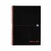 Black n Red Notebook Card Cover Wirebound 90gsm Ruled and Perforated 100pp A4 Ref 100080174 [Pack 10] 305700