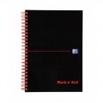 Black n Red Notebook Card Cover Wirebound 90gsm Ruled and Perforated 100pp A5 Ref 100080155 [Pack 10] 305711