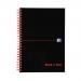 Black n Red Notebook Card Cover Wirebound 90gsm Ruled and Perforated 100pp A5 Ref 100080155 [Pack 10] 305711