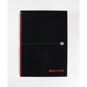 Black n Red Notebook Wirebound 90gsm Ruled Indexed A-Z 140pp A4 Ref
