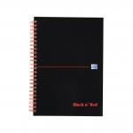 Black n Red Notebook Wirebound 90gsm Ruled and Perforated 140pp A5 Glossy Black Ref 100080220 [Pack 5] 305746