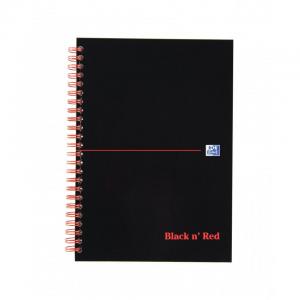 Black n Red Notebook Wirebound 90gsm Ruled Indexed A-Z 140pp A5 Ref