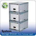 Bankers Box by Fellowes System Storage Drawer Stackable Grey/White FSC Ref 01820 [Pack 5] 306320