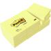 Post-it Canary Yellow Notes Pad of 100 Sheets 38x51mm Ref 653E [Pack 12] 308000
