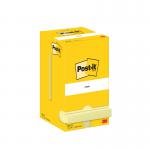 Post-it Canary Yellow Notes Pad of 100 Sheets 76x76mm Ref 654CY [Pack 12] 308050