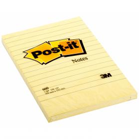 Post-it Notes Large Feint Ruled Pad of 100 Sheets 102x152mm Yellow Ref 660 Pack of 6 308160