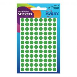 Cheap Stationery Supply of Avery Packets of Labels Round Diam.8mm Green 32-302 10x560 Labels 309879 Office Statationery