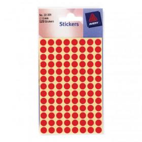 Avery Packets of Labels Round Diam.8mm Red Ref 32-301 10x560 Labels