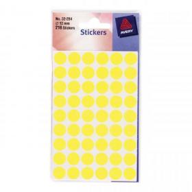 Avery Packets of Labels Round Diam.13mm Neon Yellow Ref 32-284 10x245 Labels 309909