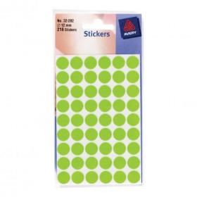 Avery Packets of Labels Round Diam.13mm Neon Green Ref 32-282 [10x245 Labels] 309933