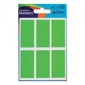 Image of Avery Packets of Labels Rectangular 50x25mm Neon Green Ref 32-221