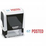 Trodat Office Printy Stamp Self-inking POSTED 46x16mm Reinkable Red and Blue Ref 77303 312644