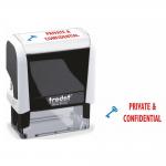 Trodat Office Printy Stamp Self-inking PRIVATE & CONFIDENTIAL 18x46mm Reinkable Red and Blue Ref 77307 312758
