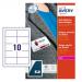 Avery Name Badge Labels Laser Self-adhesive 80x50mm White Ref L4785-20 [200 Labels]