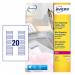 Avery Mini Multipurpose Labels Laser 20 per Sheet 55x12.7mm Clear Ref L7552-25 [500 Labels] 317743