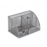 5 Star Office Desk Organiser Mesh Scratch Resistant with Non Marking Rubber Pads Silver 319604